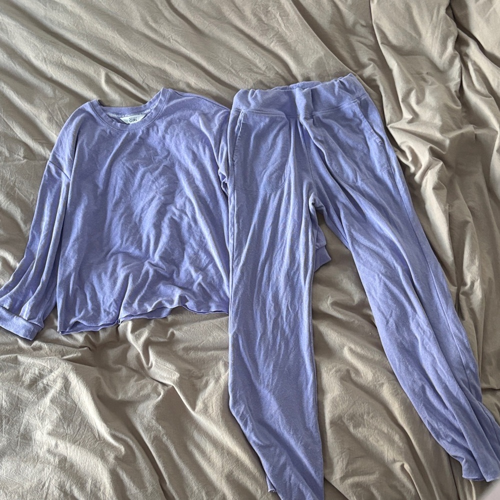 Athleta Girls Lavender Lounge Set Kids Size XXL